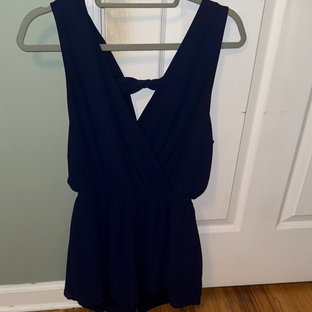 Navy Blue Sleeveless Romper